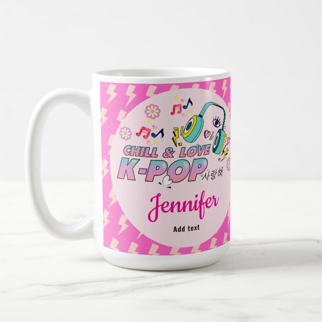 K-pop Music Star koreansk tema Birthday Girl Gift Kaffemugg (Vänster)