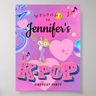 K-Pop Musikstjärna Koreansk Pop Temafest Välkommen Poster