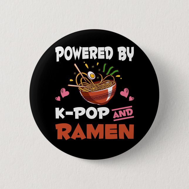 K-pop och Ramen beroende Kawaii Noodles Kpop Knapp (Framsida)