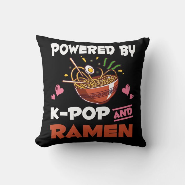 K-pop och Ramen beroende Kawaii Noodles Kpop Kudde (Framsida)