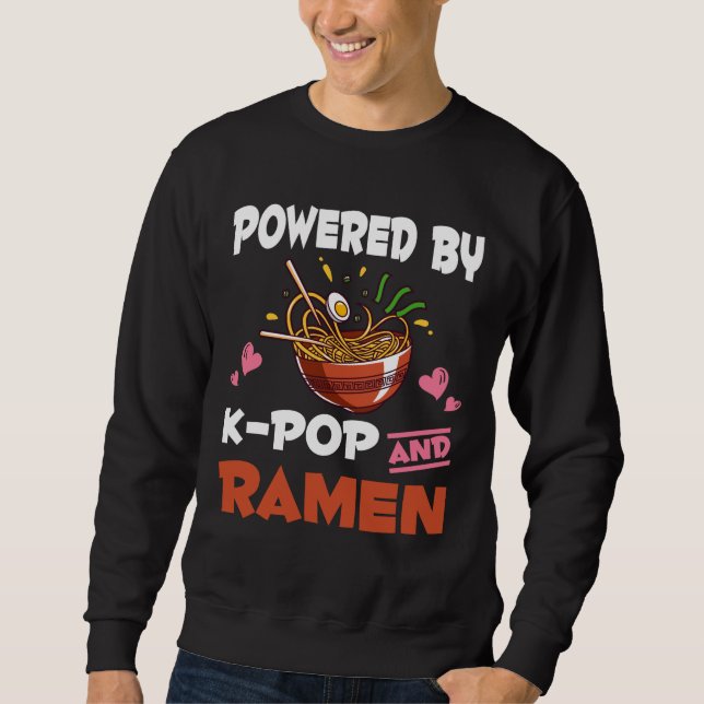 K-pop och Ramen beroende Kawaii Noodles Kpop Lång Ärmad Tröja (Framsida)