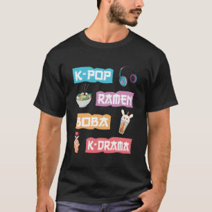K-Pop Ramen Boba K-Drama - Cute Anime Ramen T Shirt