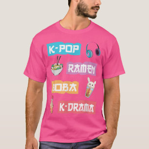 K-Pop Ramen Boba K-Drama - Cute Anime Ramen T Shirt