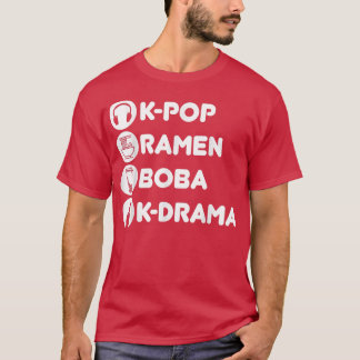 K-Pop Ramen Boba K-Drama Korean  T Shirt