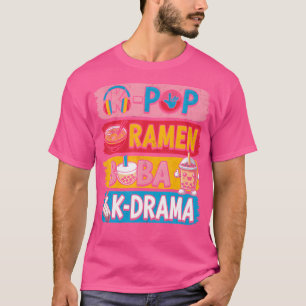 K-Pop Ramen Boba Mjölk Tea K-Drama Cute Kawaii Kor T Shirt