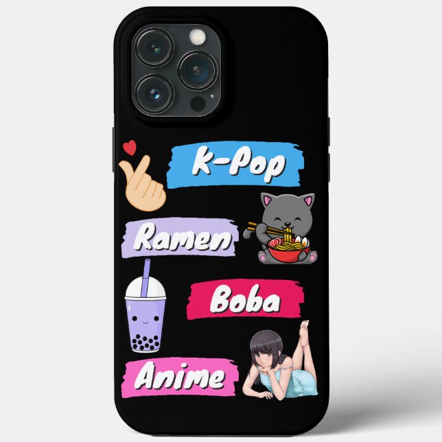 K-Pop, Ramen, Boba och Anime Pop Culture Fläkt (Baksida)