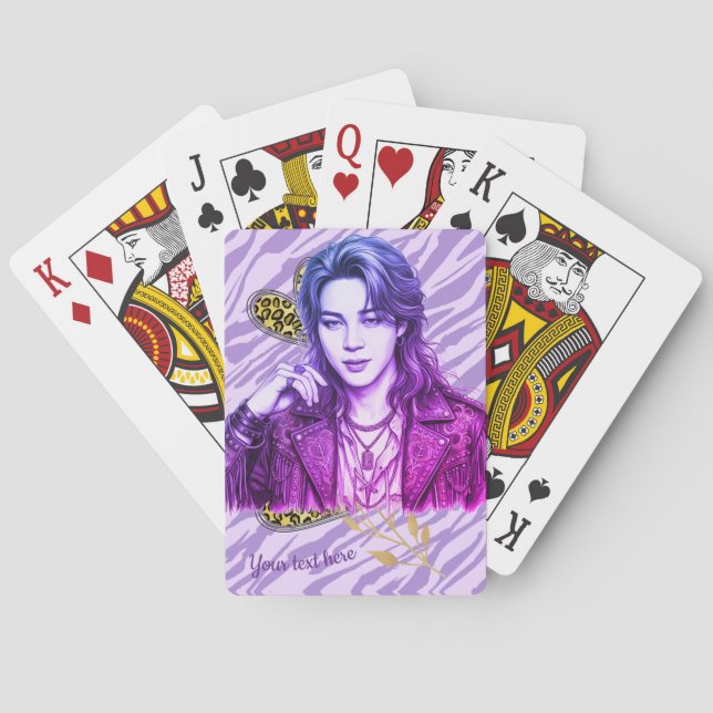 k pop redigerbar ikonstil casinokort (Baksidan)
