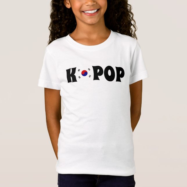 K-POP Shirt med S. Koreanska Flagga T (Framsida)