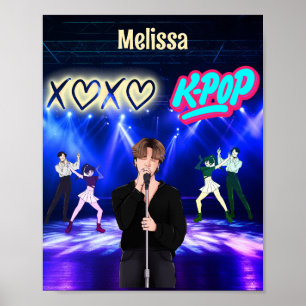 K-Pop Singer på scen XoXo Kärlek K-Pop Music Anpas Poster