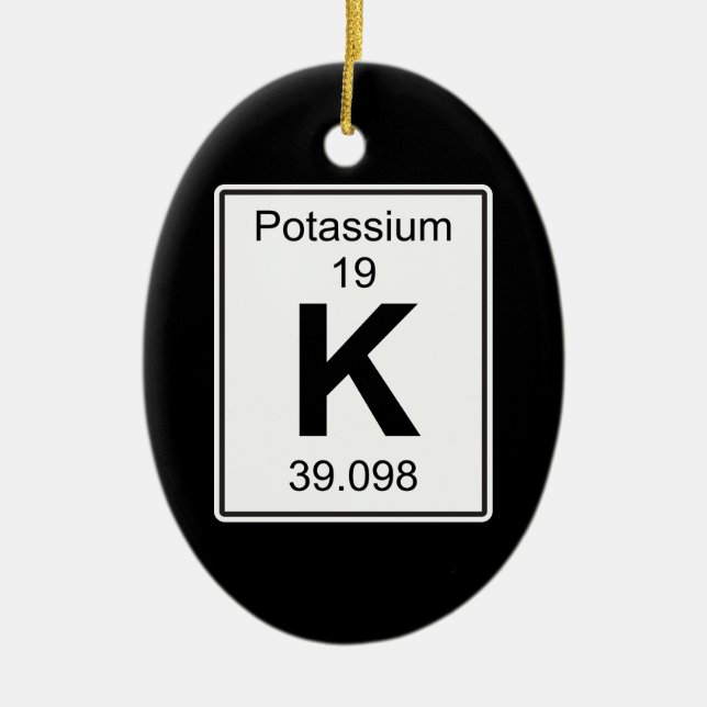K - Potassium Julgransprydnad Keramik (Framsidan)