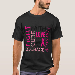 K Ribbon Breast Cancer Fighters Survivors Awarenes T Shirt