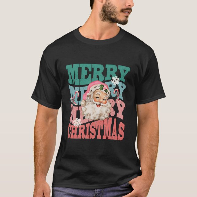 K Santa Claus Merry T Shirt (Framsida)