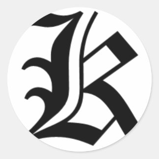 K-text Gamla engelska Runt Klistermärke