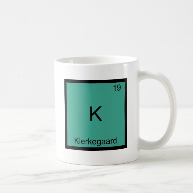 K - Utslagsplats för symbol för Kierkegaard rolig Kaffemugg (Höger)