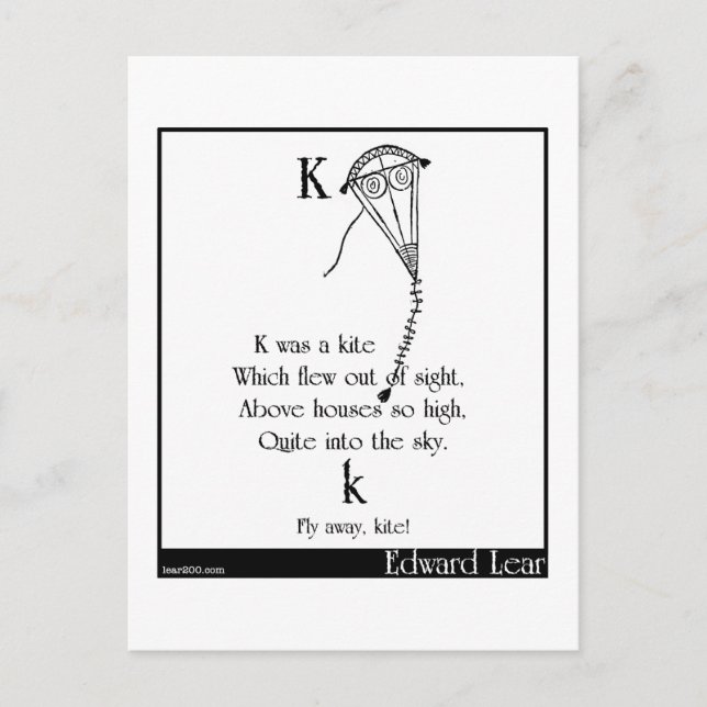 K var en drake vykort (Framsida)