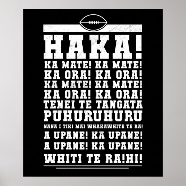 Ka Mate Haka New Zealand Rugby Krig Gråter Poster (Framsidan)