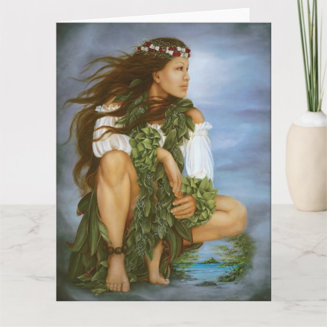 "Ka No'ono'o" som målar vid Lori Higgins. 8.5x11 Kort (Framsida)