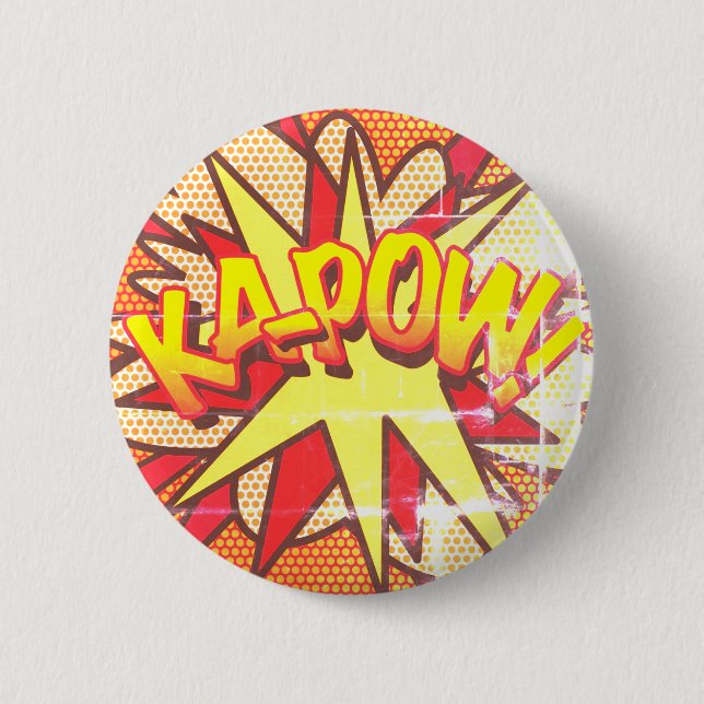 KA-POW Kul Retro Serietidning Popkonst Knapp (Framsida)