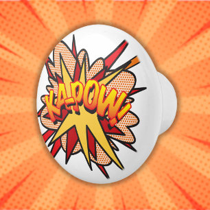 KA-POW Kul Retro Serietidning Popkonst Knopp