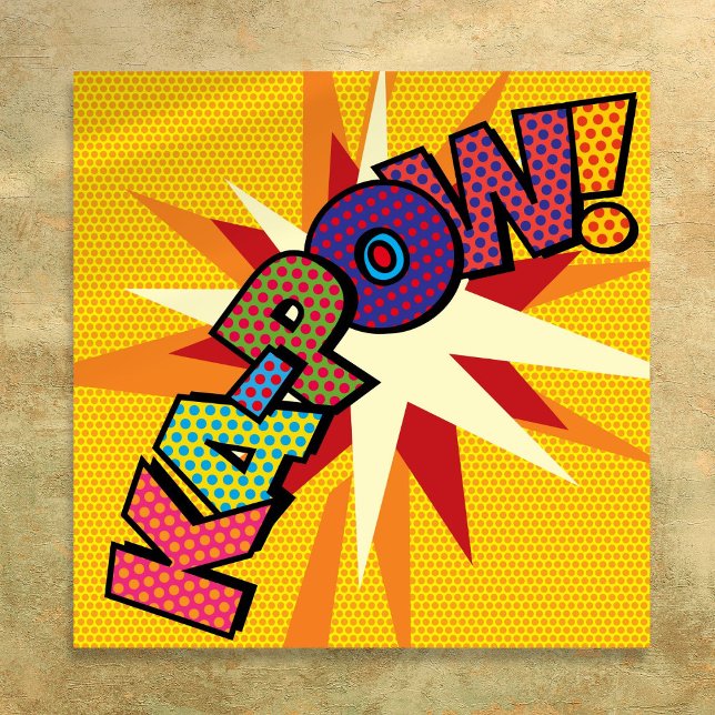 KA-POW Kul Retro Serietidning Popkonst Poster (KA-POW Fun Retro Comic Book Pop Art Poster)