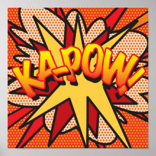 KA-POW Kul Retro Serietidning Popkonst Poster