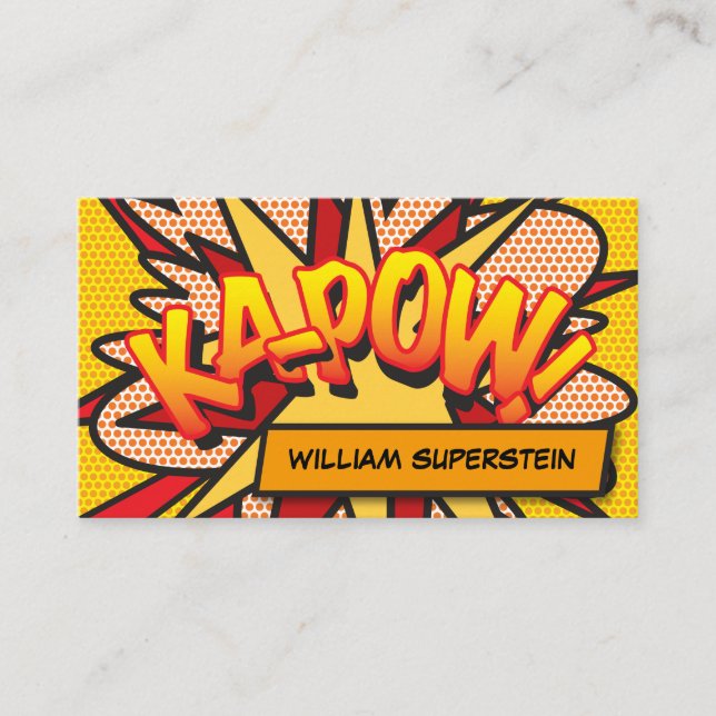 KA-POW Kul Retro Serietidning Visitkort (Framsida)