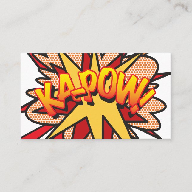 KA-POW Kul Retro Serietidning Visitkort (Framsida)