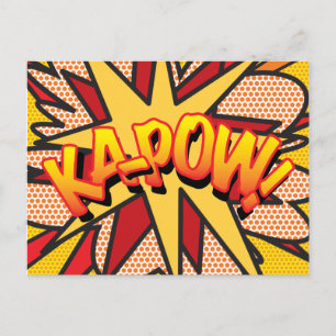 KA-POW Kul Retroserietidning Popkonst Meddelande Vykort