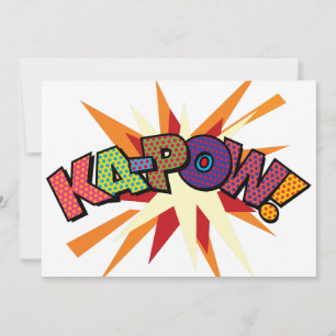 KA-POW Rollig Retro Serietidning Popkonst Inbjudningar
