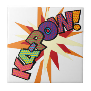 KA-POW Rollig Retro Tecknad Serie Pop Art Kakelplatta