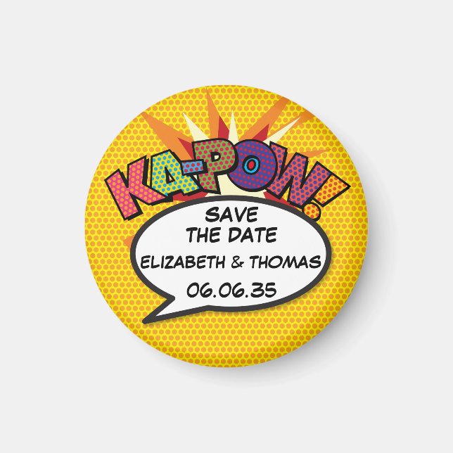 KA-POW Spara datum Rolig Retro Tecknad serie Popko Magnet (Framsidan)
