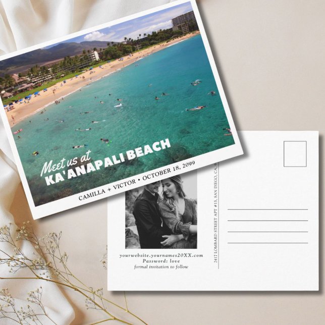 Ka'anapali Beach Bröllop Save the Date Postkort Vykort (Ka'anapali Beach wedding
)