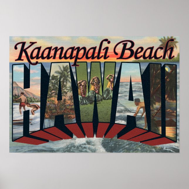 Kaanapali Beach, Hawaii - Stora Brev Scenes Poster (Framsidan)