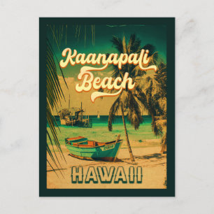 Ka'anapali Beach Hawaii Vintage Handflatan Träd So Vykort
