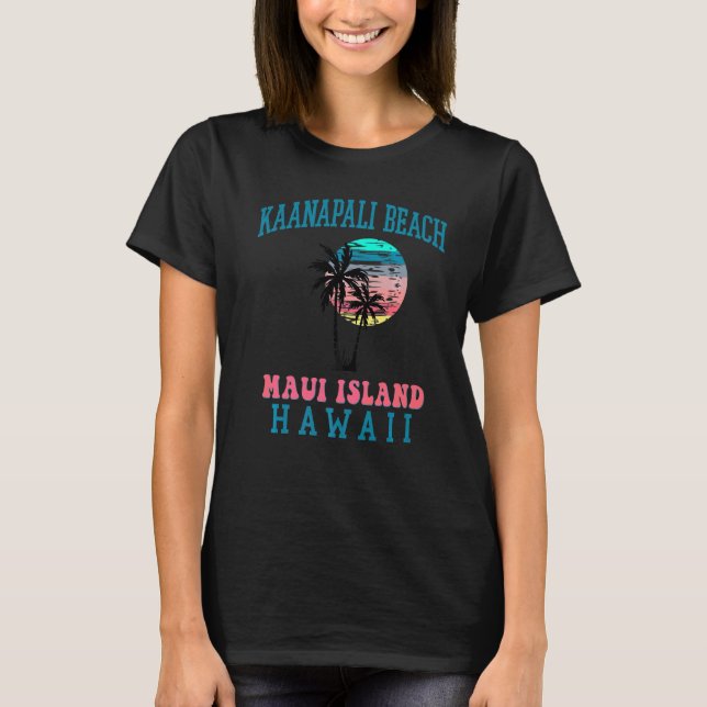 Kaanapali Beach Maui Hawaii Beach Handflatan Träd  T Shirt (Framsida)