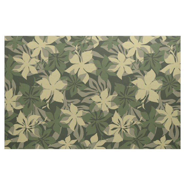 Kaanapali Camo Hawaiian Hibiscus Blommigt Tyg (Fat Quarter)