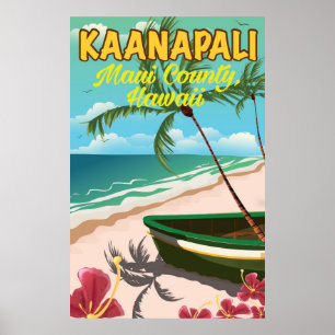 Kaanapali Maui County Hawaii-reseaffisch Poster