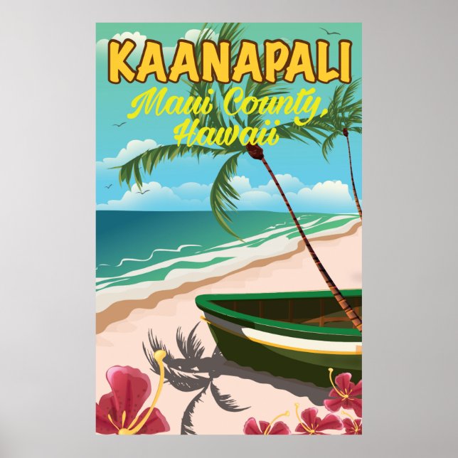 Kaanapali Maui County Hawaii-reseaffisch Poster (Framsidan)