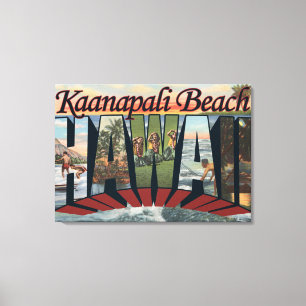Kaanapali strand, Hawaii - stora brevplatser Canvastryck