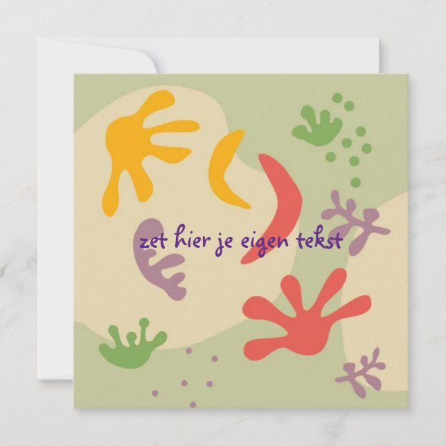 kaart bedankt met abstracte bloem  tack kort (Framsida)