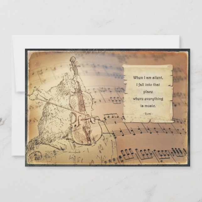 Kaart enkel met Rumi - Everything is music (Framsida)