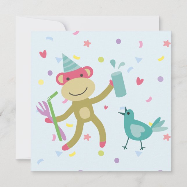 kaart felicitatie aapje kort (Framsida)