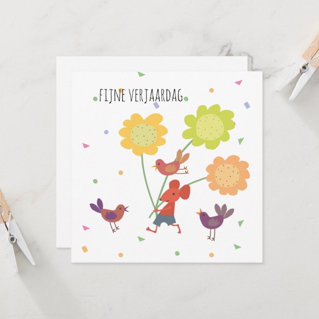 kaart felicitatie kort (Fram/Back In Situ)