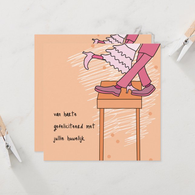 kaart huwelijk felicitatie uitnodiging kort (Fram/Back In Situ)