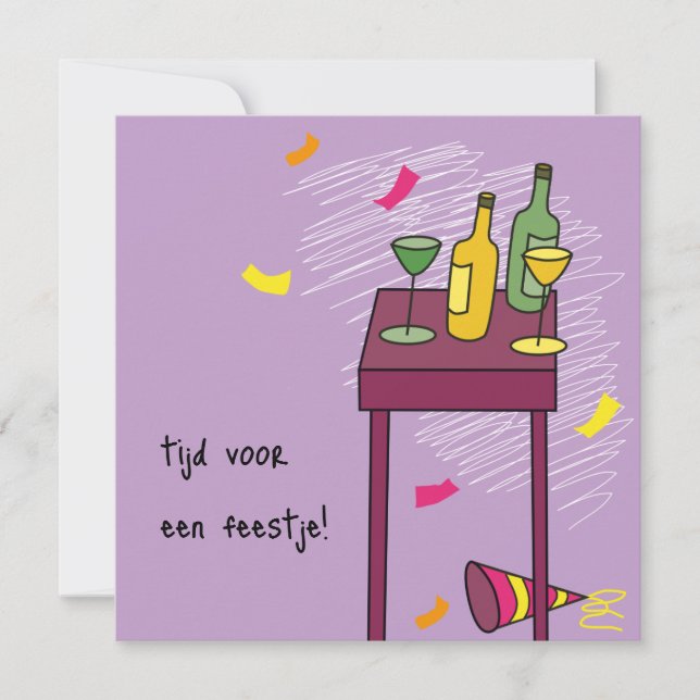 kaart uitnodiging feestje kort (Framsida)