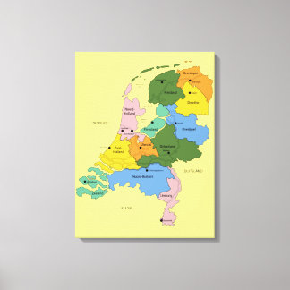 Kaart van Nederland Canvastryck