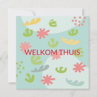kaart welkom thuis abstracte bloem kort