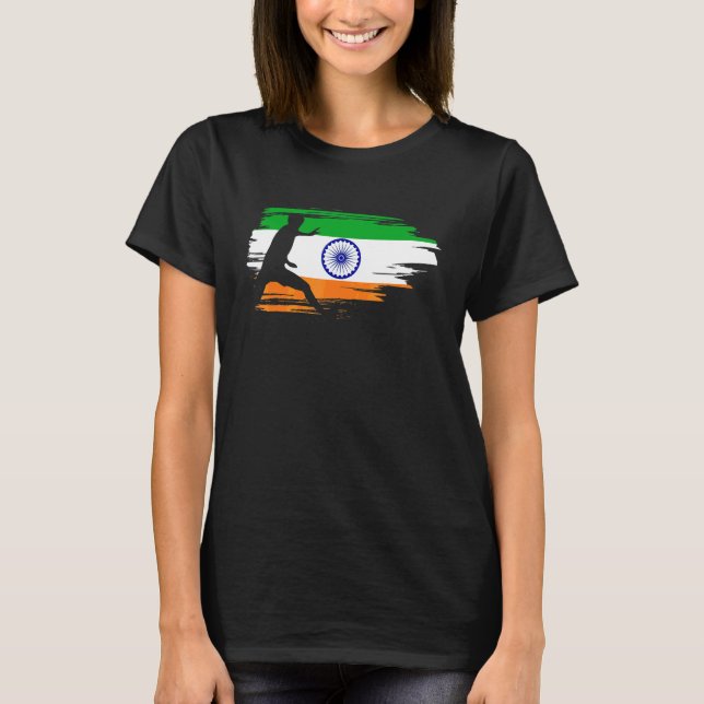 Kabaddi Indian Sports Indian Flagga T Shirt (Framsida)
