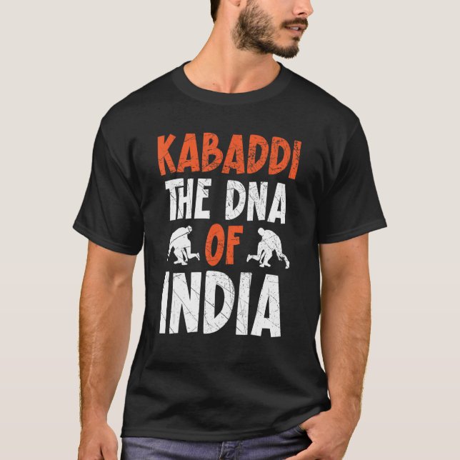 Kabaddi Indiens DNA-spelare Sport Raider T Shirt (Framsida)