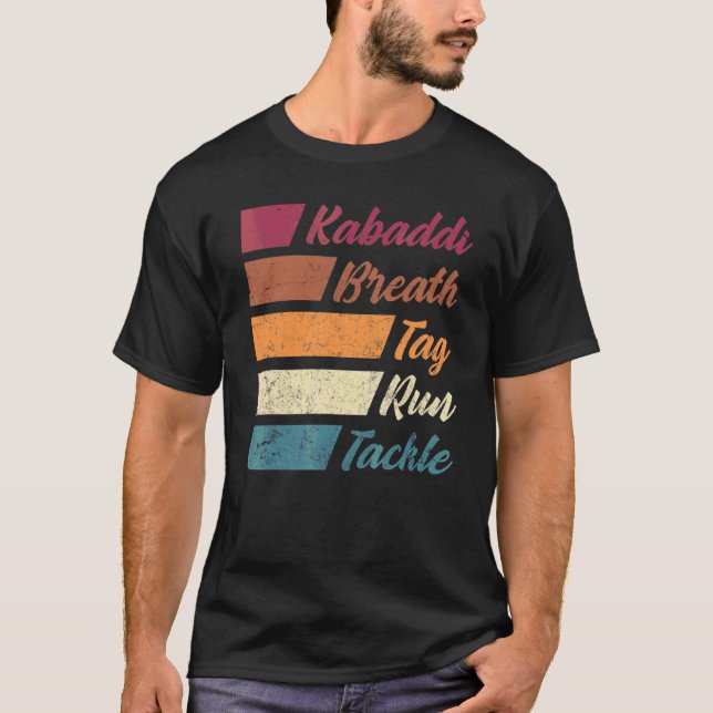 Kabaddi indisk sport Kabaddi Märkre Springa Tackl T Shirt (Framsida)